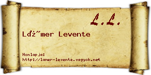 Lámer Levente névjegykártya