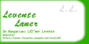 levente lamer business card